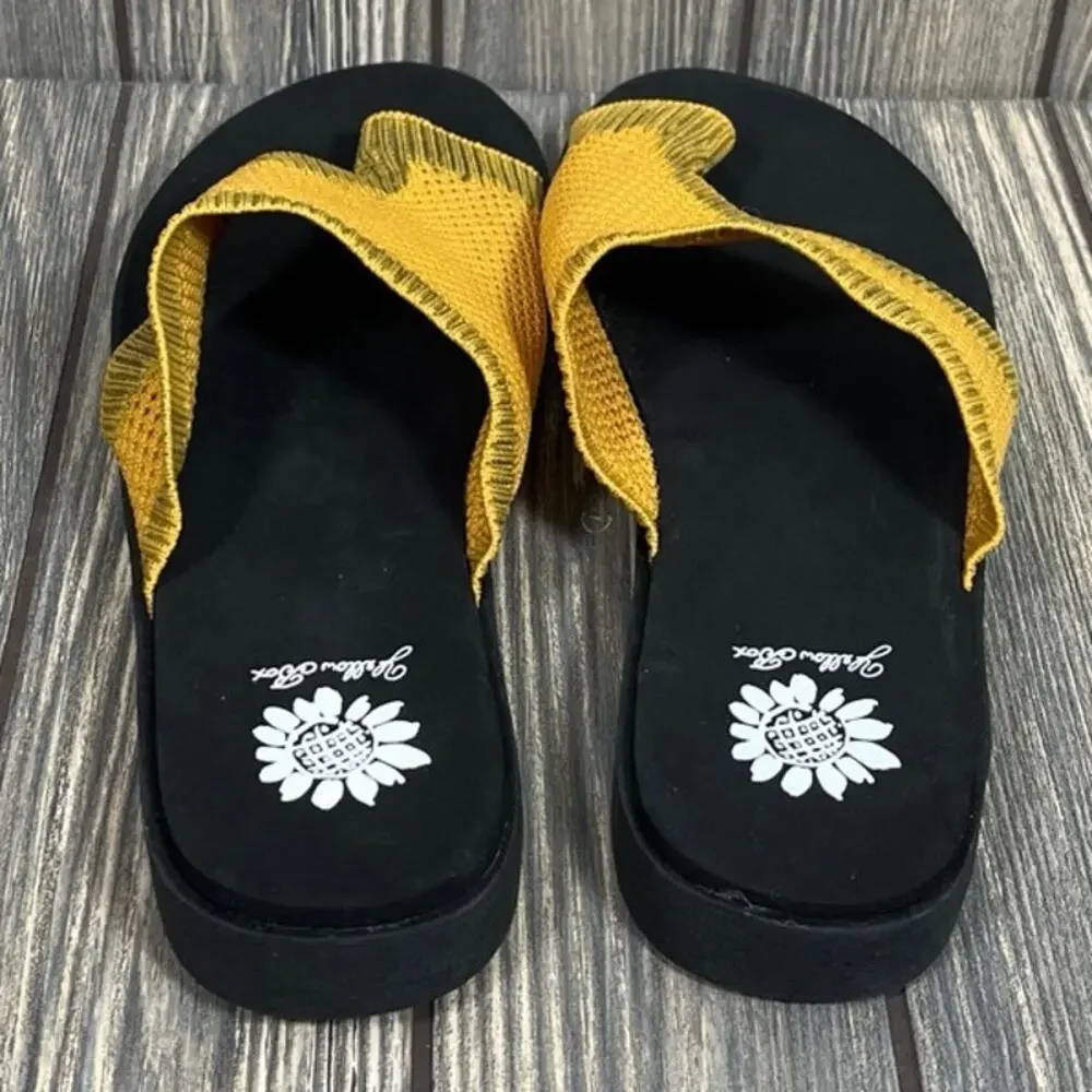 Yellow Box Feeze Women Stretch Sandals Slides Mesh Yellow Sz 8.5 Comfort Summer - Picture 4 of 7